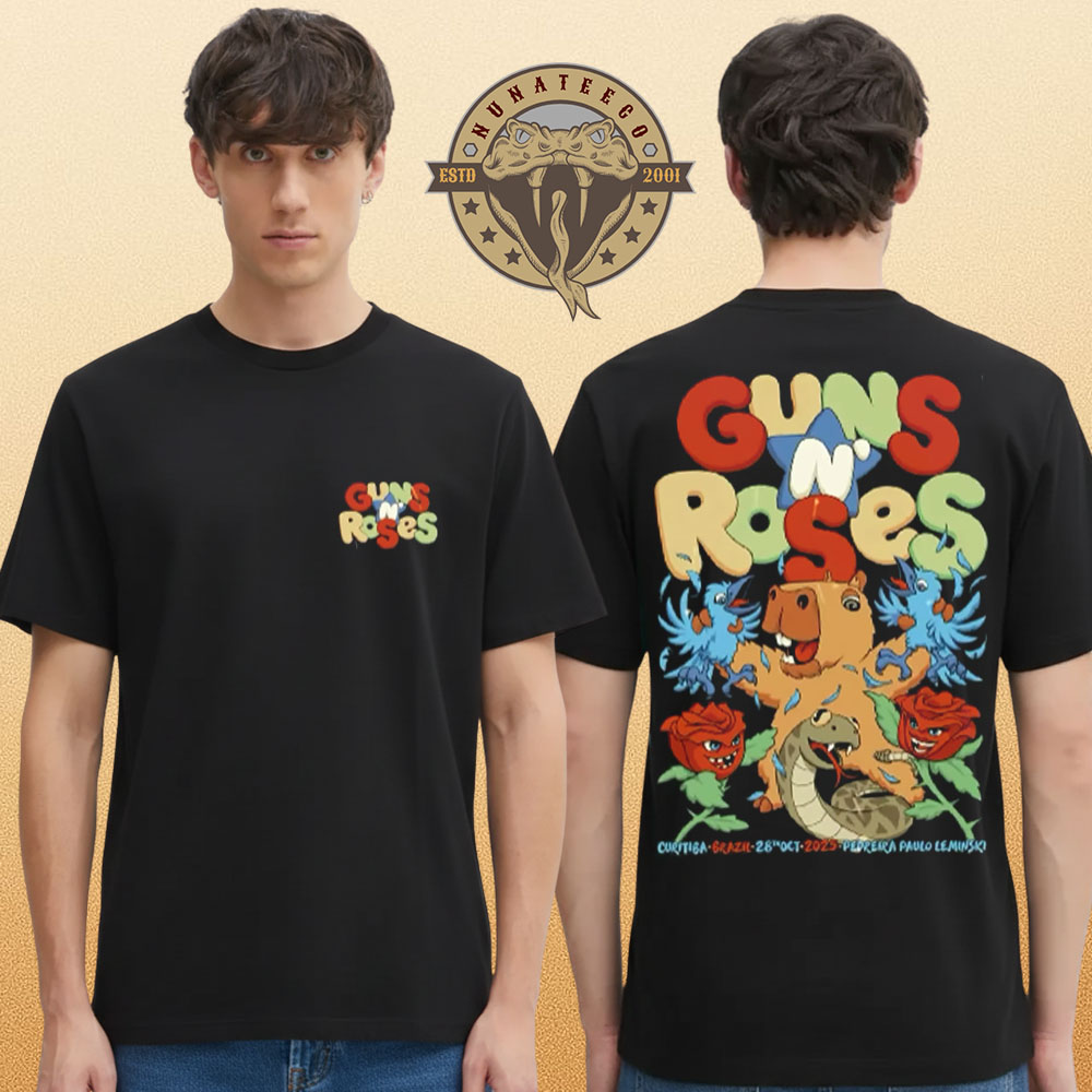 Guns N Roses At Pedreira Paulo Leminski In Curitiba Brazil On October 28 2025 Two Sided Unisex T-Shirt Guns N Roses At Pedreira Paulo Leminski In Curitiba Brazil On October 28 2025 Two Sided Unisex T-Shirt