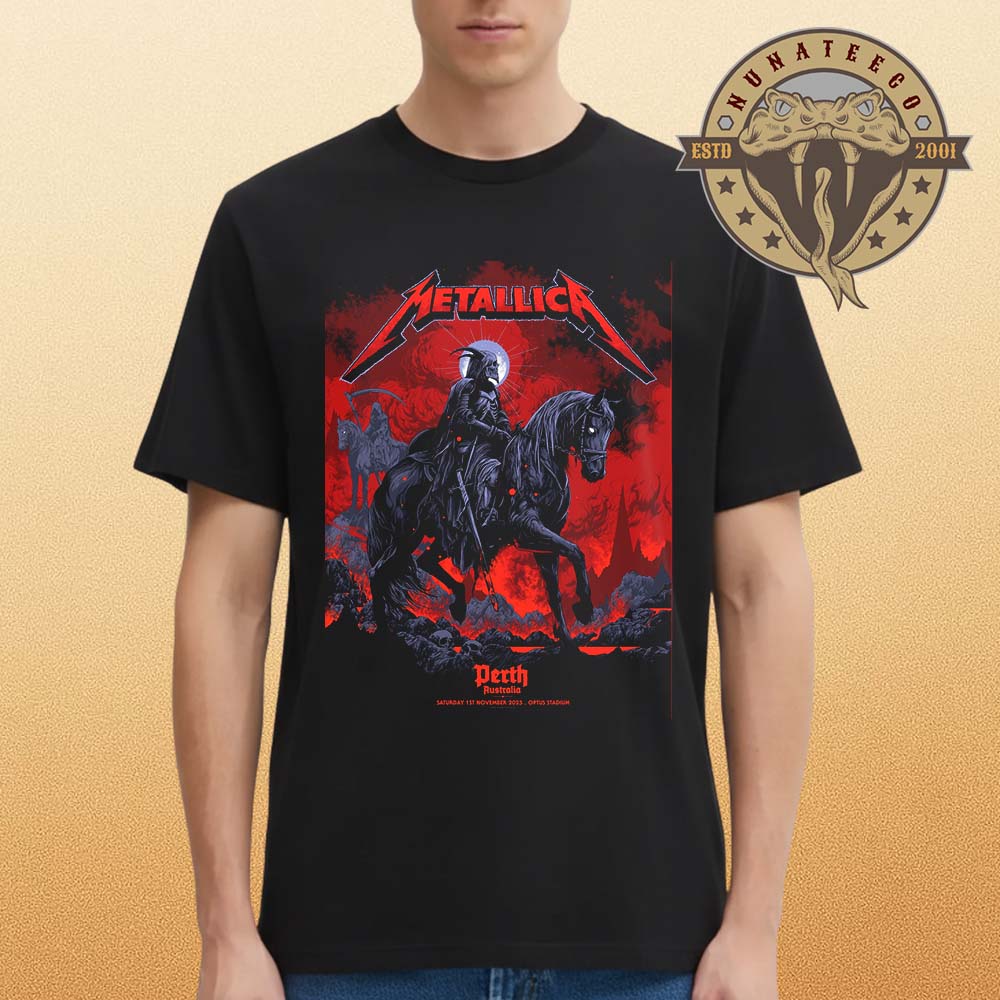 Metallica M72 Perth Pop Up Shop At Optus Stadium On Perth Australia On November 1 2025 Unisex T-Shirt Metallica M72 Perth Pop Up Shop At Optus Stadium On Perth Australia On November 1 2025 Unisex T-Shirt