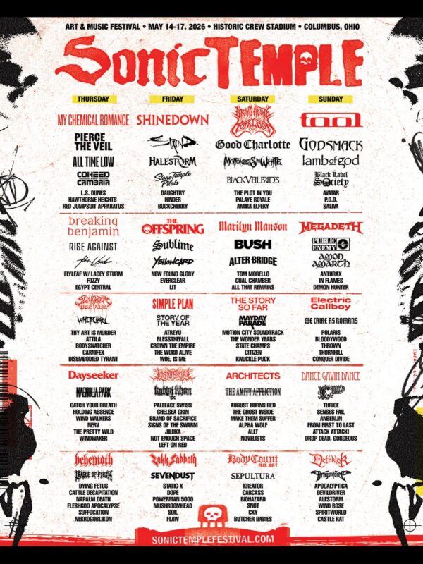 Sonic Temple Festival At Historic Crew Stadium In Columbus Ohio On May 14 17 2026 Line Up
