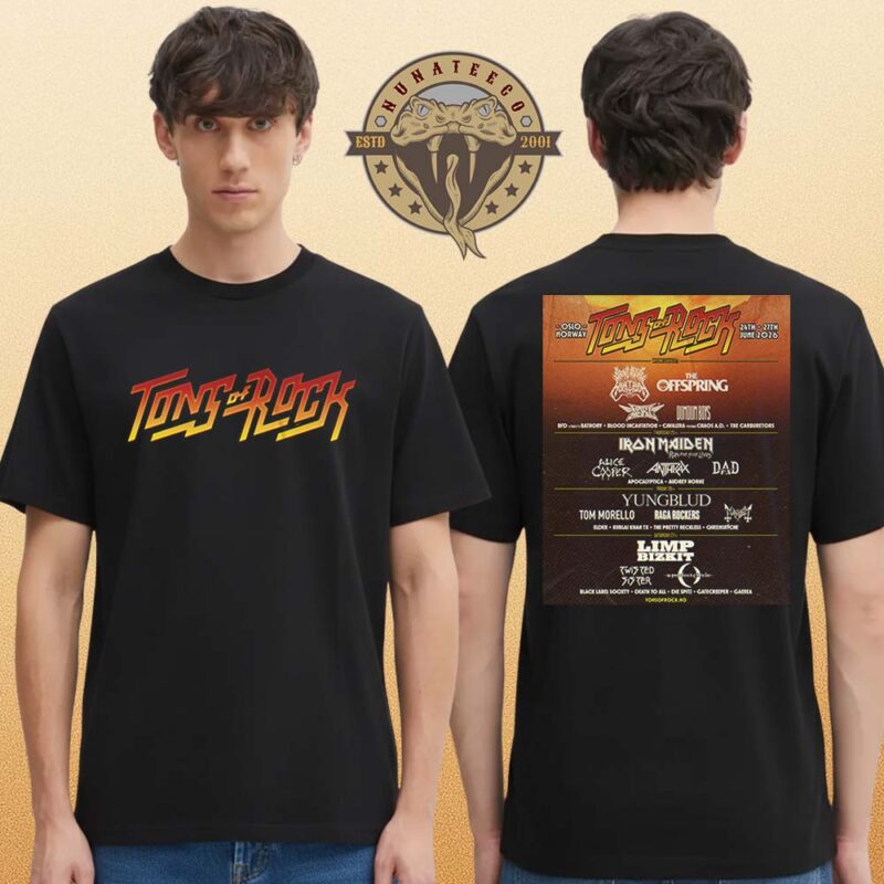 Tons Of Rock At Oslo Norway On June 24 27th 2026 Line Up Two Sided Unisex T Shirt