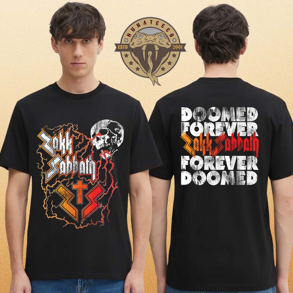 Zakk Sabbath Merch 2024 2025 Doomed Forever Two Sided Unisex T-Shirt Zakk Sabbath Merch 2024 2025 Doomed Forever Two Sided Unisex T-Shirt
