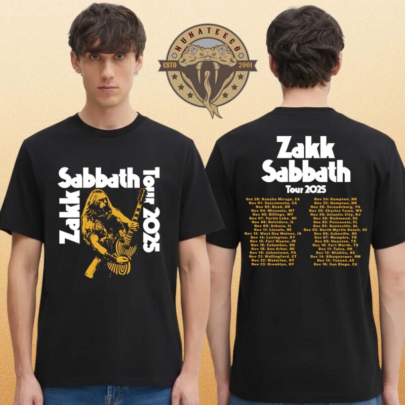 Zakk Sabbath Merch Vol 4 2025 Tour Two Sided Unisex T Shirt